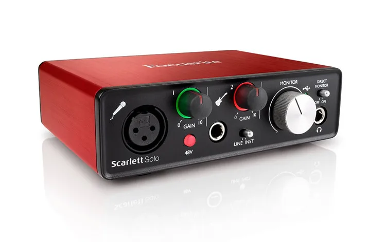 Focusrite Scarlett Solo USB аудио Интерфейс звуковая карта 2nd Generation 2 В/2-out для профессиональных студий звукозаписи аранжировщик миди производства