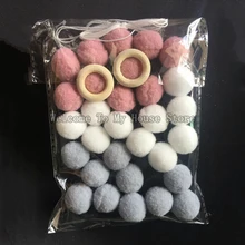 Шерстяные фетровые шары 2 см ручной работы для детской комнаты, настенный Декор для дома, подвесная детская гирлянда с помпонами, декоративные аксессуары, домашний декор