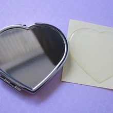 Двухсторонний увеличенный пустой в форме сердца компактные зеркала с наклейки из эпоксидной смолы Набор DIY