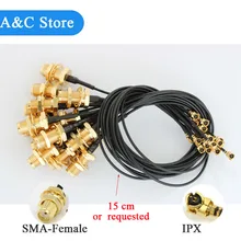 free shipping Extension Cord UFL to SMA female Connector Antenna WiFi Pigtail Cable IPX to SMA Female SMA to IPX 1.13