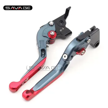 

For YAMAHA FZ8 /Fazer FZ-07 MT-07 MT07 Gray+Red Motorcycle Adjustable Folding Extendable Brake Clutch Lever