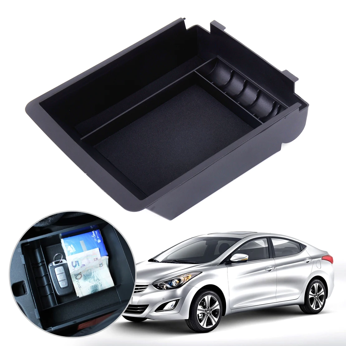 CDEFG for Korando 2019 2020 Car Central Armrest Storage Box Container Tray Organizer Accessories with Anti-slip mat 