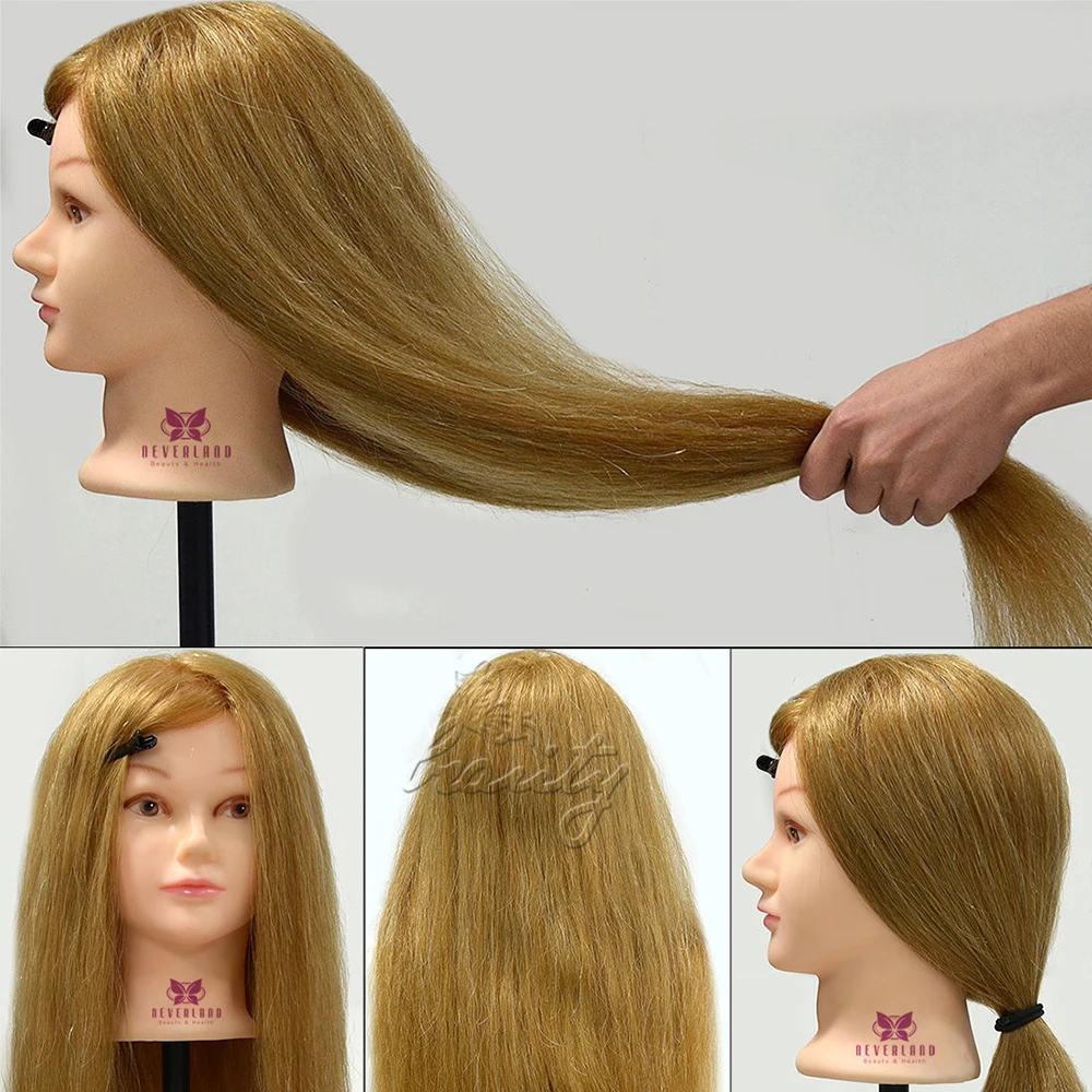 Cosmetology Training Head Mannequin,90% Real Hair, 26" Long