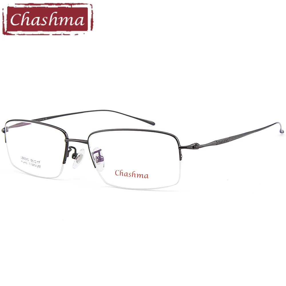 Chashma, оправа из чистого титана для мужчин, очки oculos grau, очки, кадры, lunetes, optique homme lentes opticos mujer - Цвет оправы: Gray