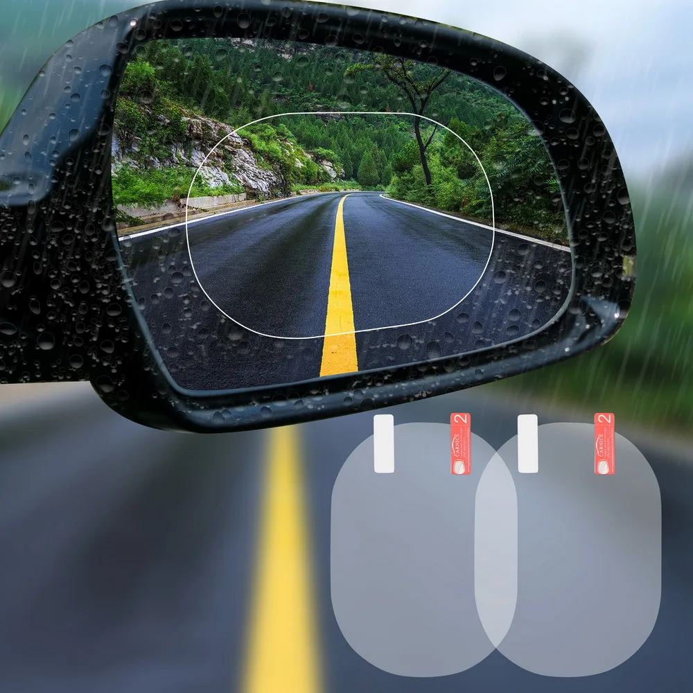 Car Mirror Window Clear Film 2PCS/Set Anti Fog Membrane Anti glare