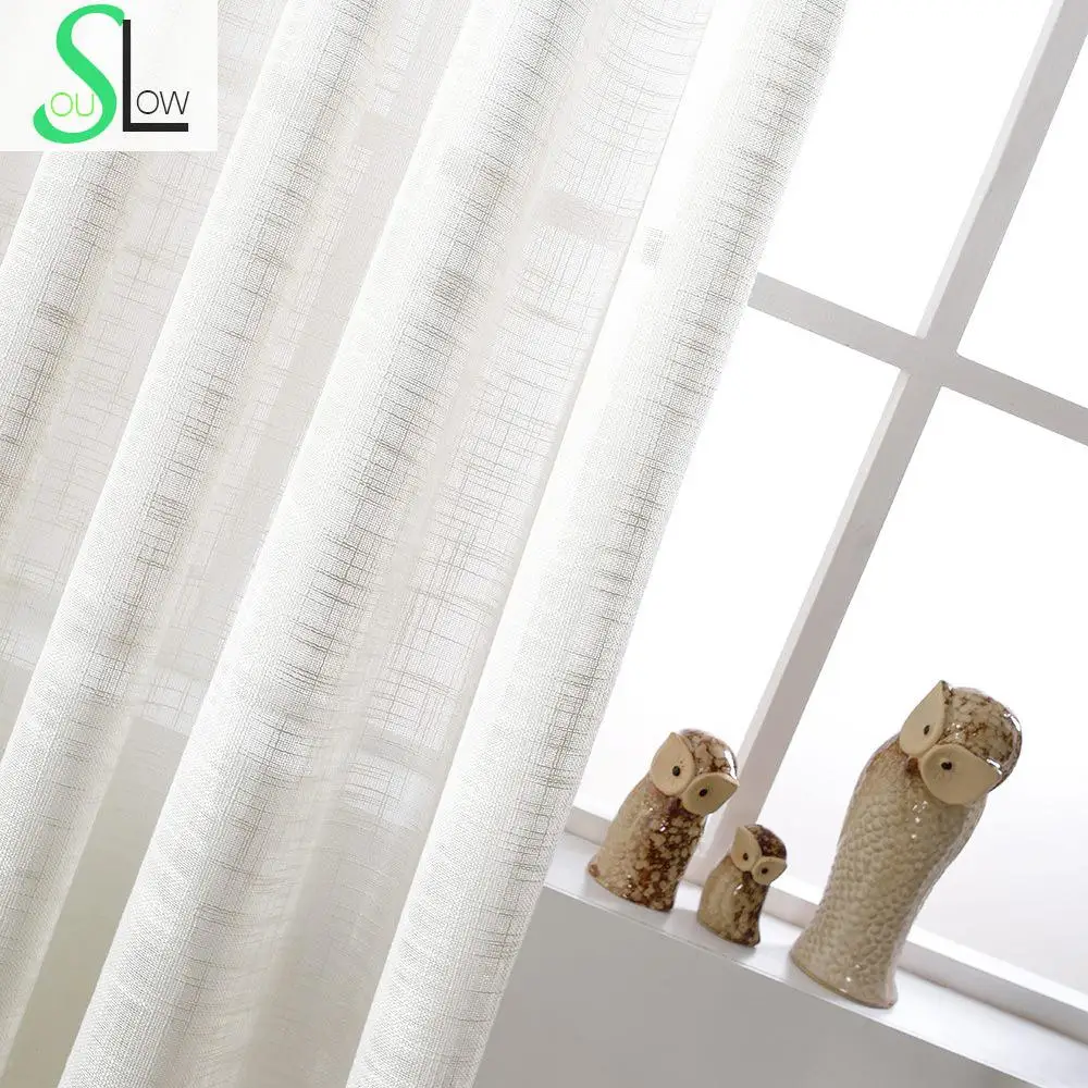 Tekstur Putih Kapas Gaya Negara Gaya Tiruan Kain Dekorasi Tulle Tulle Perancis Untuk Ruang Tamu Cortinas Sheer Tulle