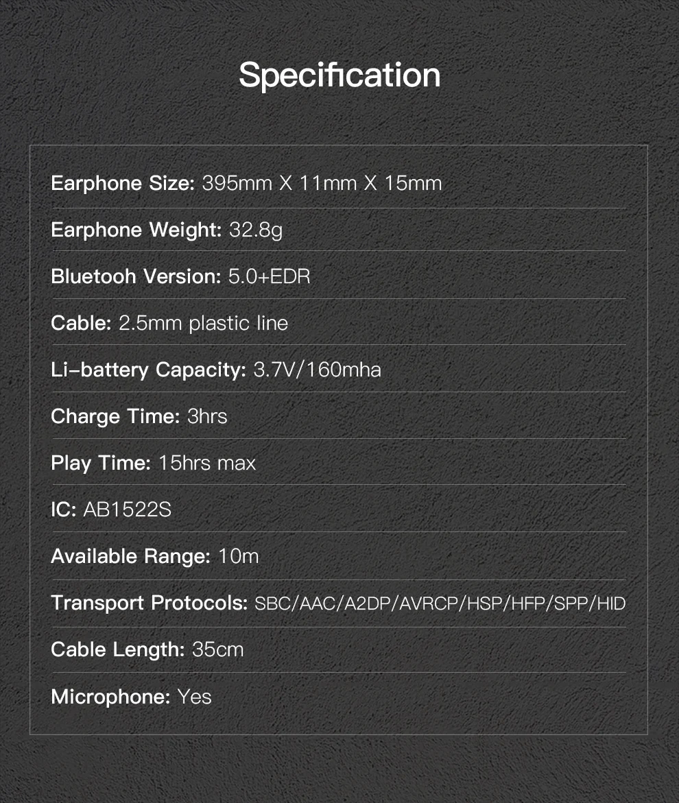 Bluetooth наушники AM1E, беспроводные наушники, Bluetooth 5,0, поддержка Qualcomm aptX& AAC, HD, Bluetooth, совместимы с IOS, Android, с микрофоном