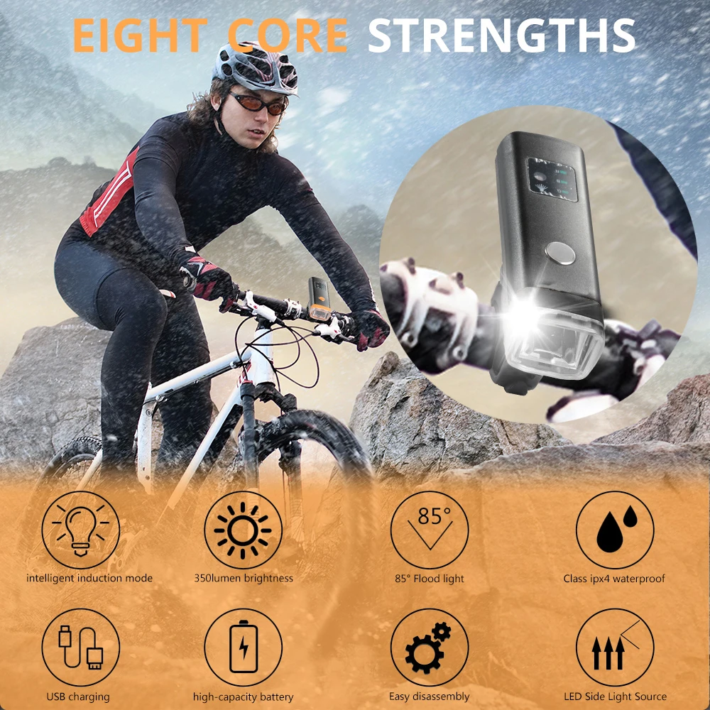 Clearance 2600mAh Smart Front Bicycle Light USB Rechargeable Waterproof LED Bike Torch Cycling Headlight Climbing Safety Flashlight Lamps 3 Clearance 2600mAh Smart Front Bicycle Light USB Rechargeable Waterproof LED Bike Torch Cycling Headlight Climbing Safety Flashlight Lamps 3