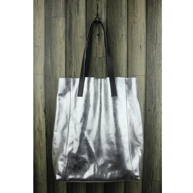 DIY письмо черный серебряный граффити Персонализированная сумка-мешок Большая Натуральная кожа женская сумка Роскошная качественная повседневная хозяйственная сумка