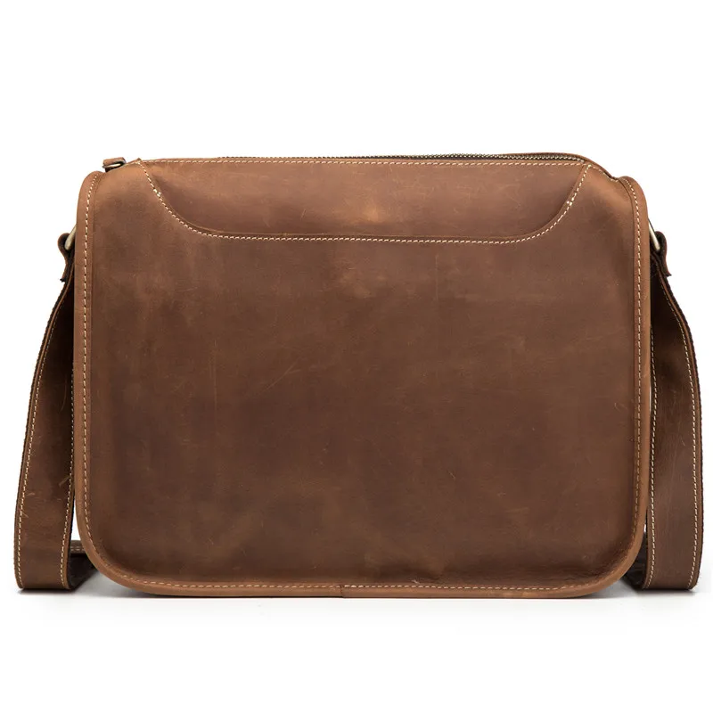 رجل حقيبة جلد طبيعي Crossbody الأزياء الذكور حقيبة ساع الكتف ريترو حقيبة يد رفرف Blosa سفر الأعمال باد هدية
