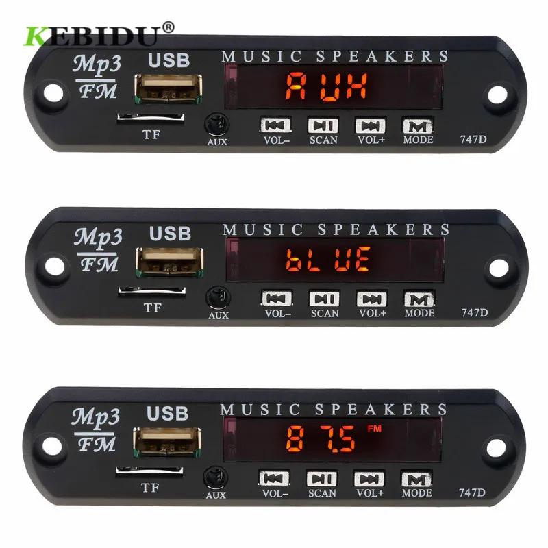 MP3 WMA декодер kebidu 5 в 12 В Автомобильный USB Bluetooth аудио модуль FM Aux радио с