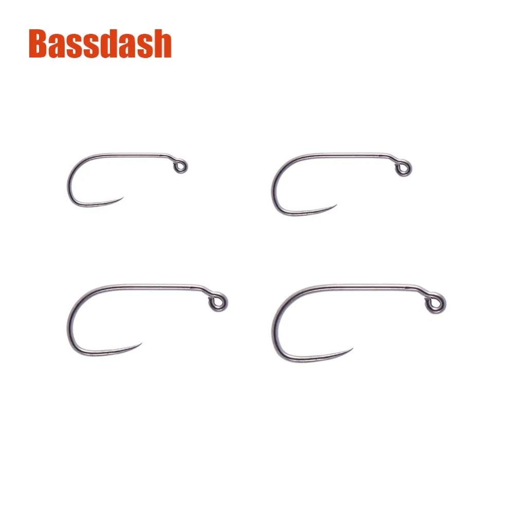 Pesca com Mosca Sortimento com Caixa Carbono de Alta Bassdash 180 Pcs Universal Wet Fly Nymph Anzóis e 120 Pcs Barbless Ganchos Gabarito Aço Ganchos