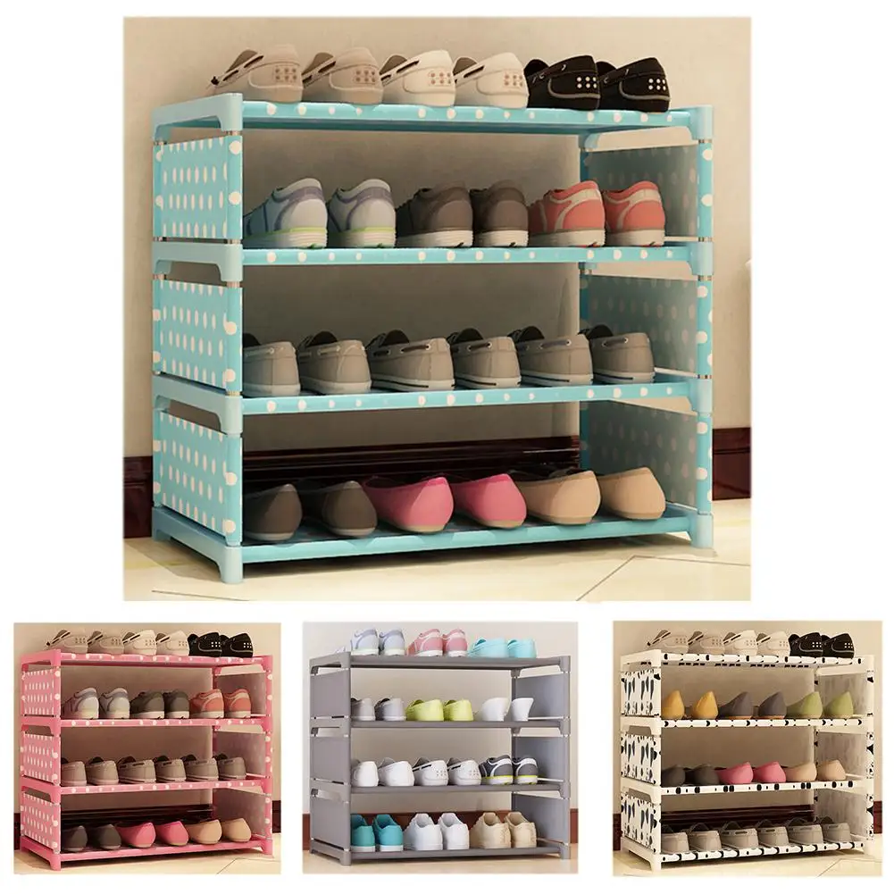 

Multi Layer Shoe Rack Nonwovens Steel Pipe Shoe cabinet Shelf Storage Holder Home Bedroom Organizer Space Saving Easy to install