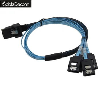 

50CM Mini SAS SFF-8087 4i 36P SFF 8087 to 7P SATA * 4 With Latch Cable