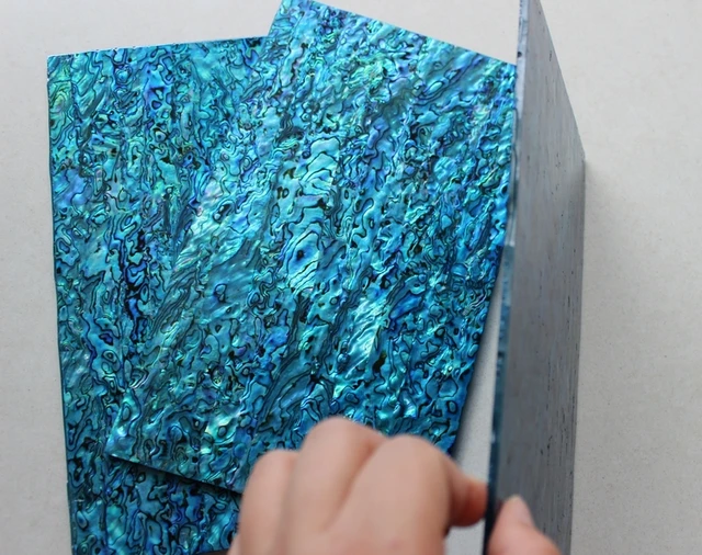 140*240mm 1.5mm thick blue abalone shell paua shell laminate sheets