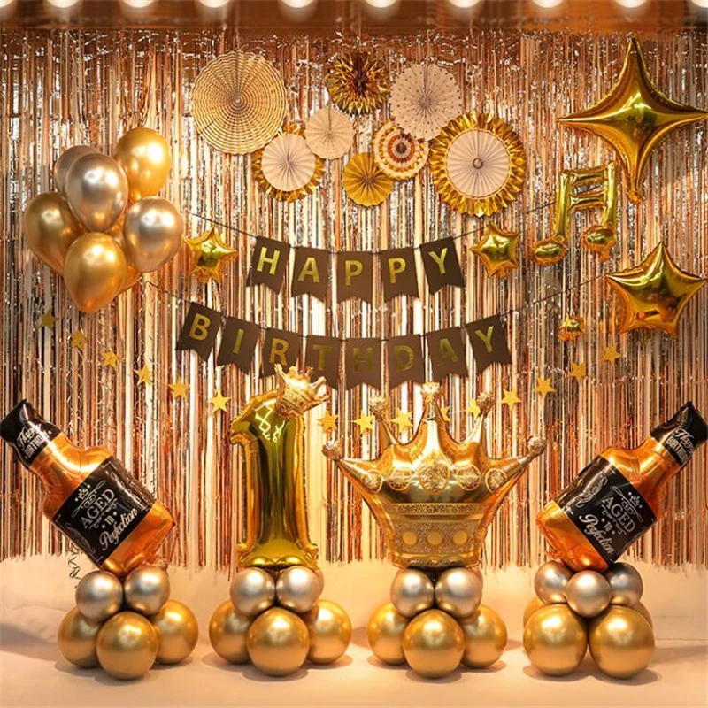 Черные золотые стильные Необычные Вечерние воздушные шары, сделай сам, украшение из гелиевой фольги, латексные шары для свадьбы, дня рождения, вечеринки