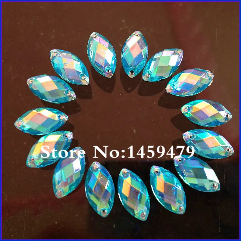 

2016 Free Shipping Navette Accessories Promotion 300pcs New Sea Color AB 6x12mm Rhinestones Crystals Sewing Wholesale ssc8