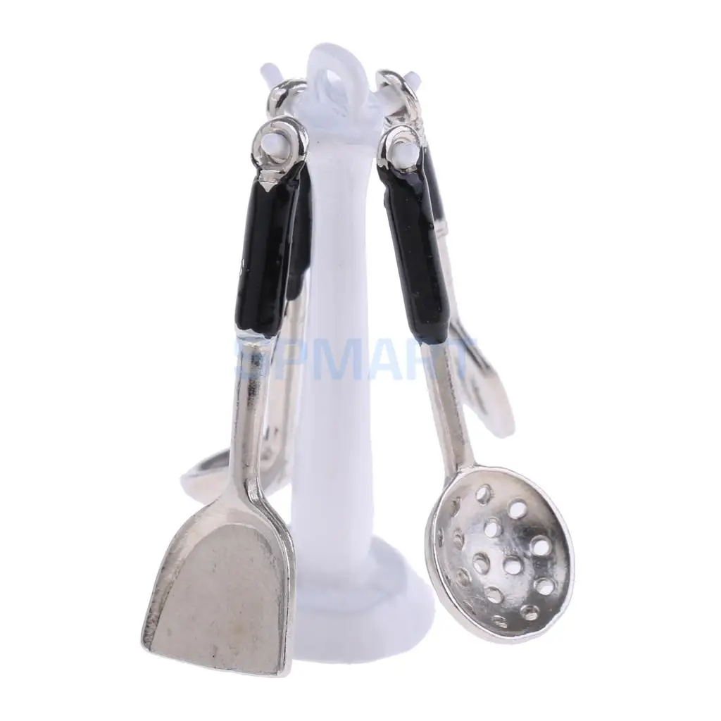1:12 Scale Dollhouse Miniature Toy Kitchen Metal Cooking Utensils Tools Set for 12th Dolls House Decoration Accessories