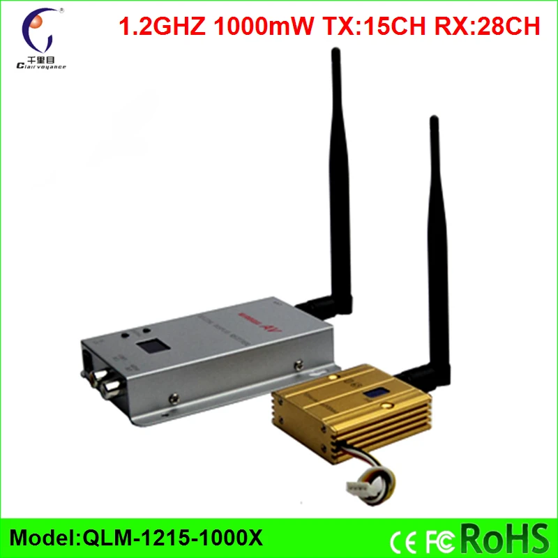 1.2GHz 1000mW FPV 2.5KM analog Wireless transmission Suite wireless audio video transmitter and receiver DHL Free