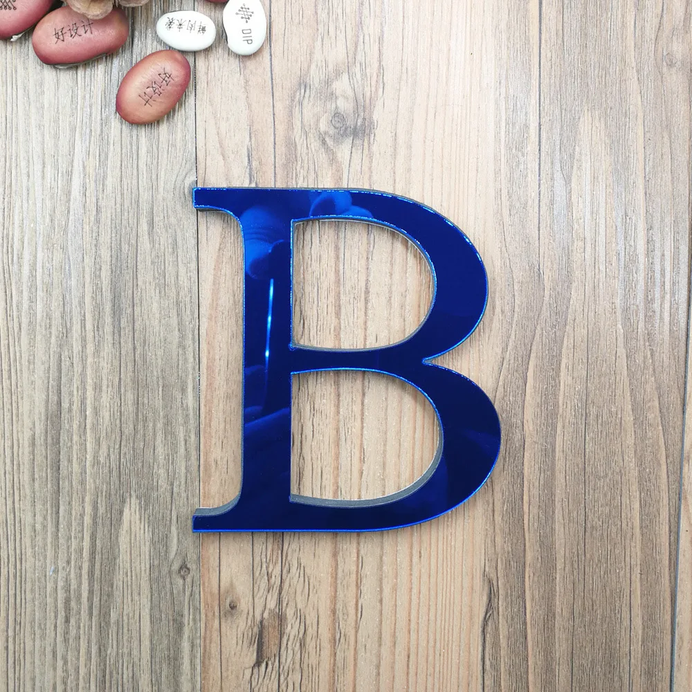 DIY синие акриловые буквы 26 английские отдельно стоящие буквы Алфавит огни свадебные украшения для дома и офиса - Цвет: B