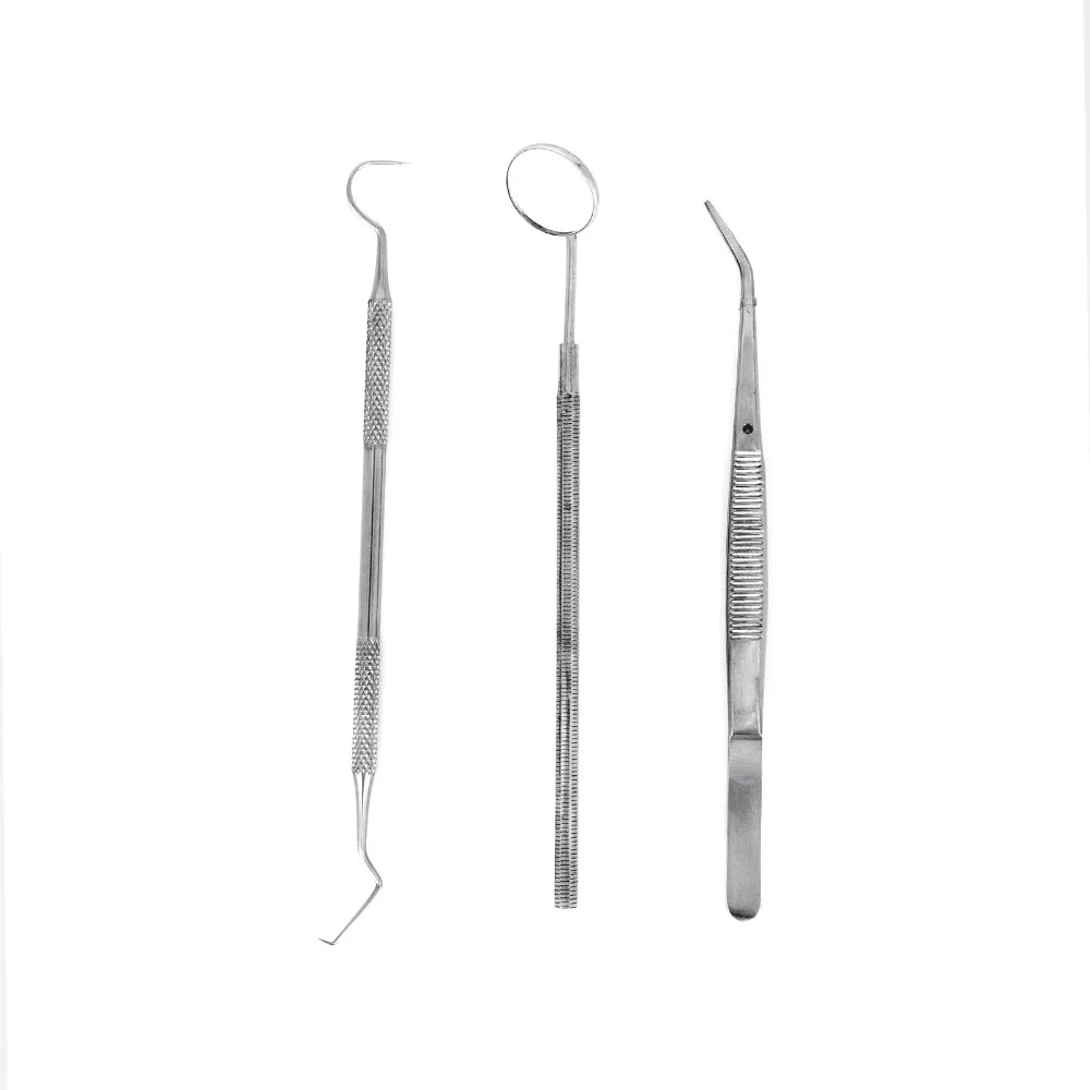 1SET(3PCS) New Dental Tool Set Kit Dentist Mirror Teeth Clean Pick