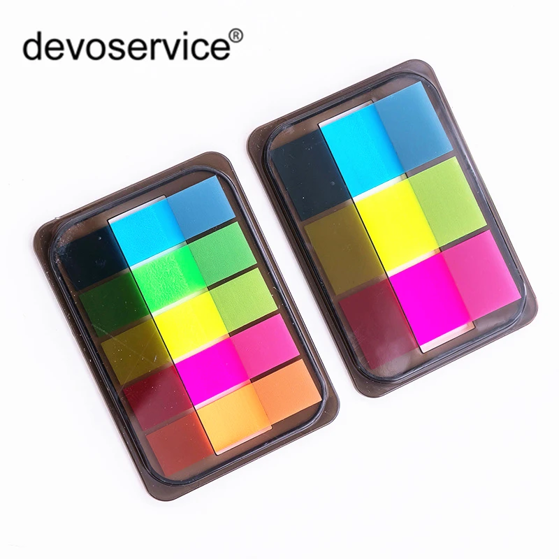 

1Pc Pull type Box Can Tear Convenient Stickers Fluorescent Label Sticky Notes Transparent Indicator Bookmark Sticker Stationery