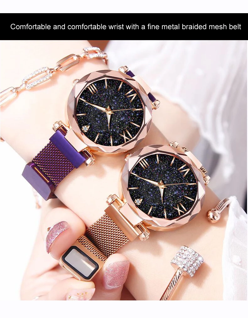 Dropshipping Luxury Women Watches Magnetic Starry Sky Female Clock Quartz Wristwatch Fashion Ladies Wrist Watch Relogio Feminino