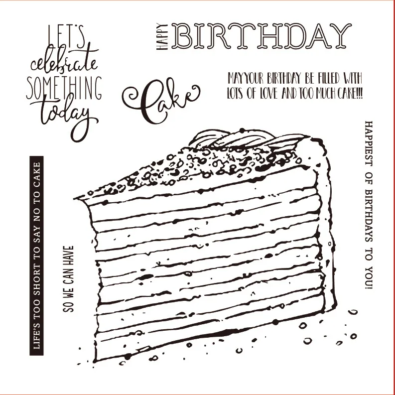 

14x14 Half cake Transparent Clear Stamps for Scrapbooking for DIY Card Making Cutting Crafts Stencil