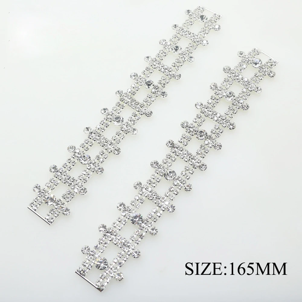 

1pc/lot 165MM Silver Rhinestone Chain Bikini Buckle Connectors Buckles Clothing for Wedding Decoration Beachwear Connector