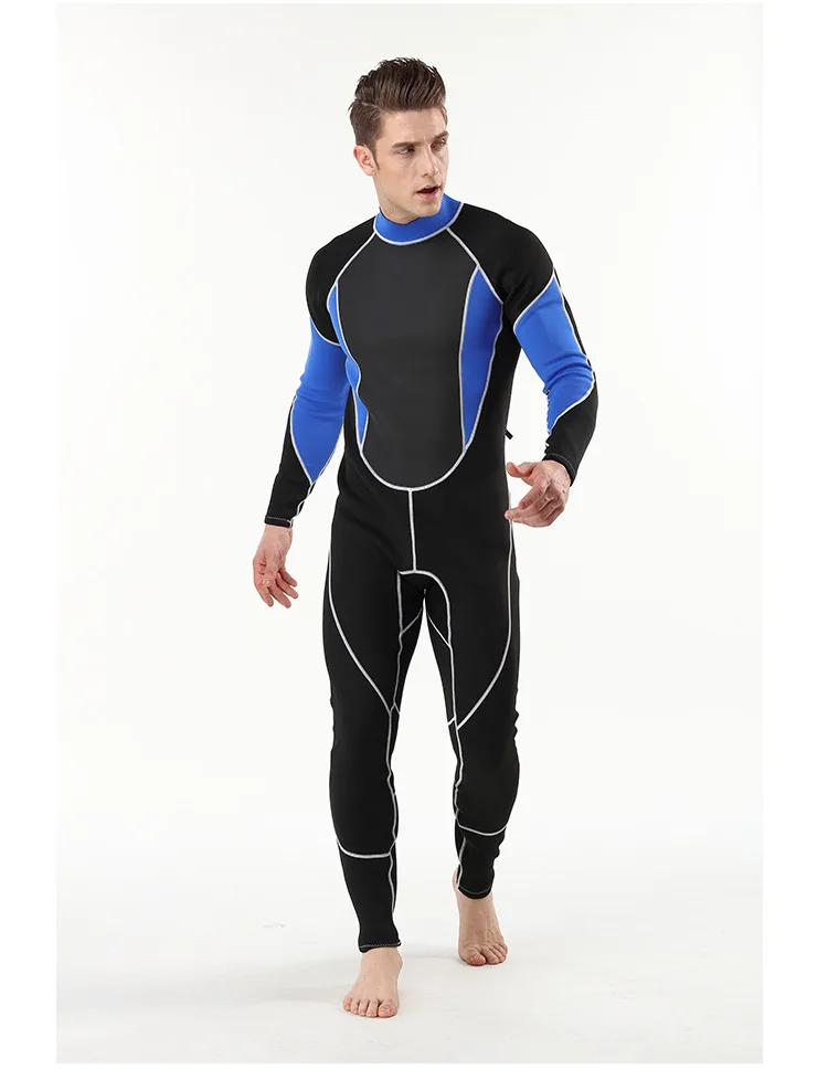 2mm Men Women wetsuit Long sleeved one piece Swimsuit neoprene Triathlon Diving suit Super Elastic Surf wet suit for cold water