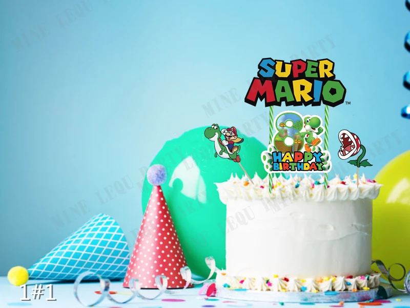 Super Mario Bros Yoshi Dinosaur Cake Topper Kids Birthday Party