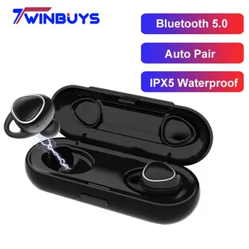 

True TWS Wireless Earphones Bluetooth 5.0 3D Stereo Earbuds Mini Waterproof Sport Headsets with Charging case for Xiaomi Samsung