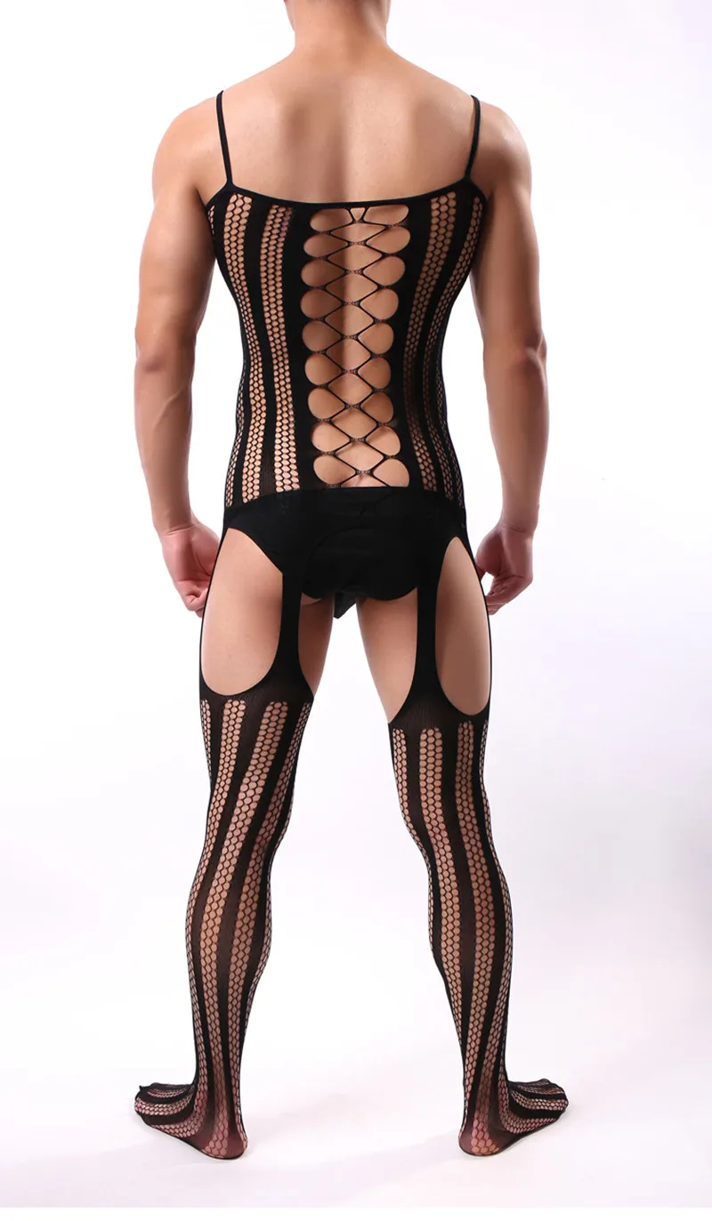 Men Sexy Lingerie Underwear Exotic bodysuit mesh net body Stockings Ultrathin Sling Netting hose man jumpsuit pantyhose sexy lingerie men underwear