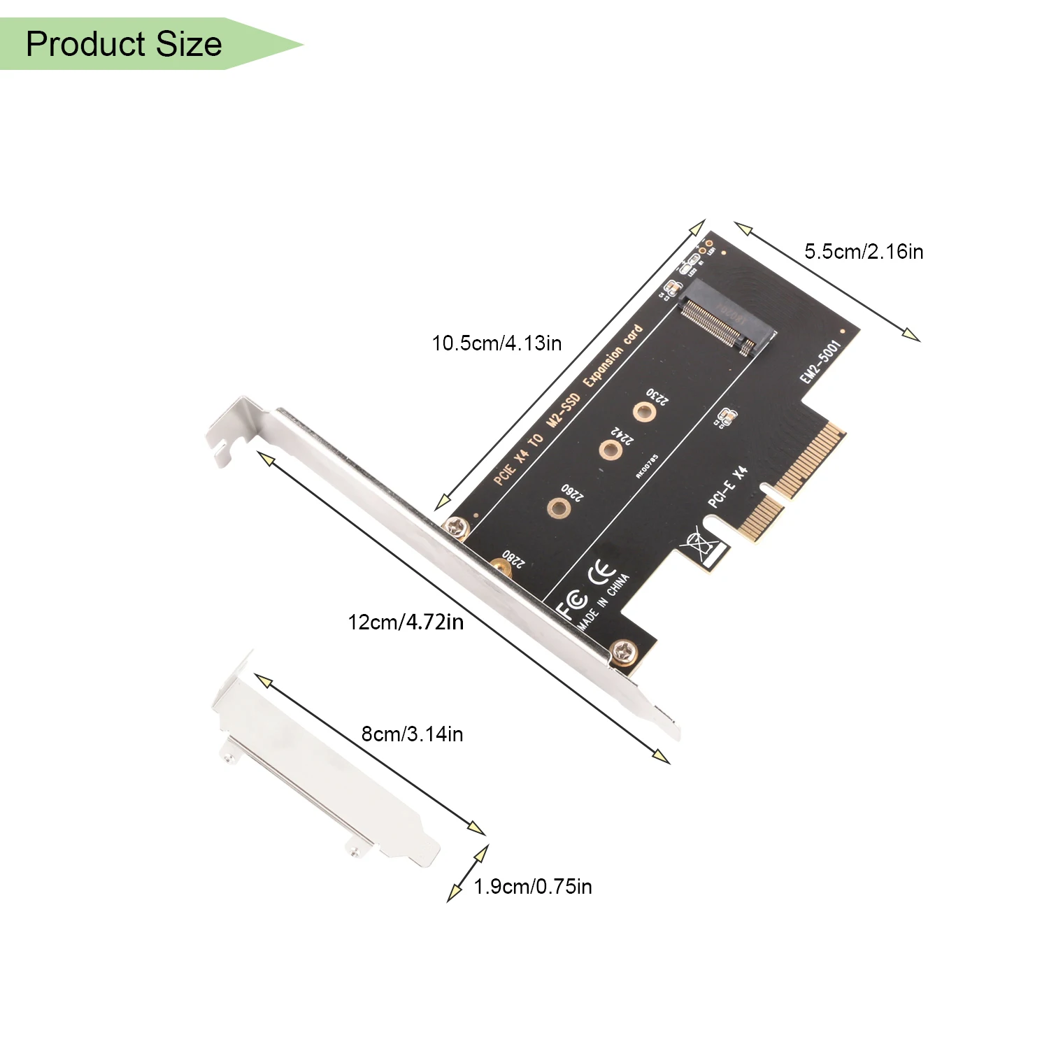 Ubit M2 до M ключ PCI-E X4 карты ECM21 M.2 PCIe к PCI Express 3,0x4 адаптер-Поддержка M.2 PCIe 2280, 2260, 2242, 2230