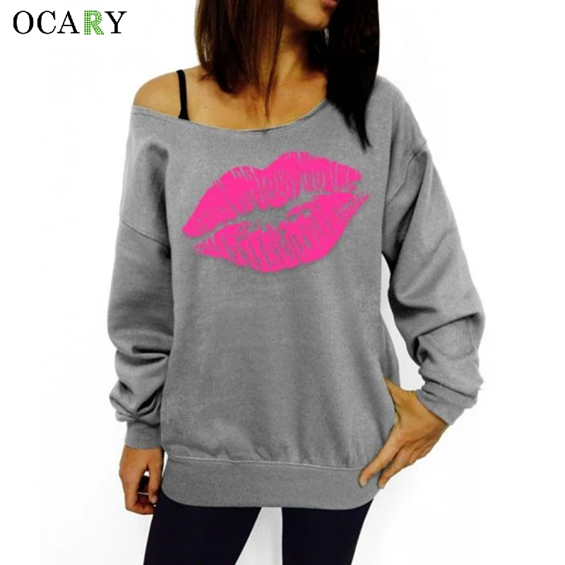 Женская блузка на одно плечо с принтом губ|women blouses|shoulder blouseblusas mujer |
