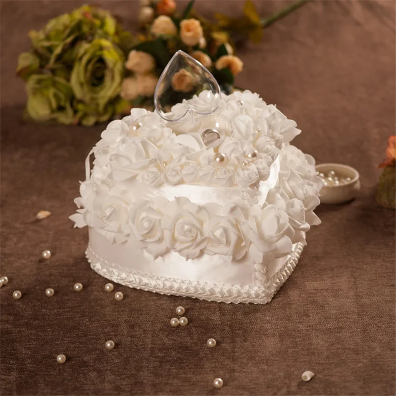 Wedding ring pillow cushion sets luxury and elegant double layer ring