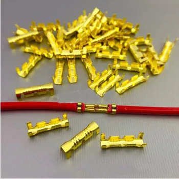 

50PCS Quick Cold End Connector Wiring Buckle Butt Joint Copper Clasp Terminal Block Cold Press Terminal 0.5-1.5