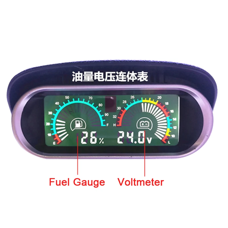 

Oil Fuel Gauge Meter + Voltage Gauge Voltmeter 2 Funtions 12v Truck Voltmeter Auto Universal Digital Temperature Gauge for Car