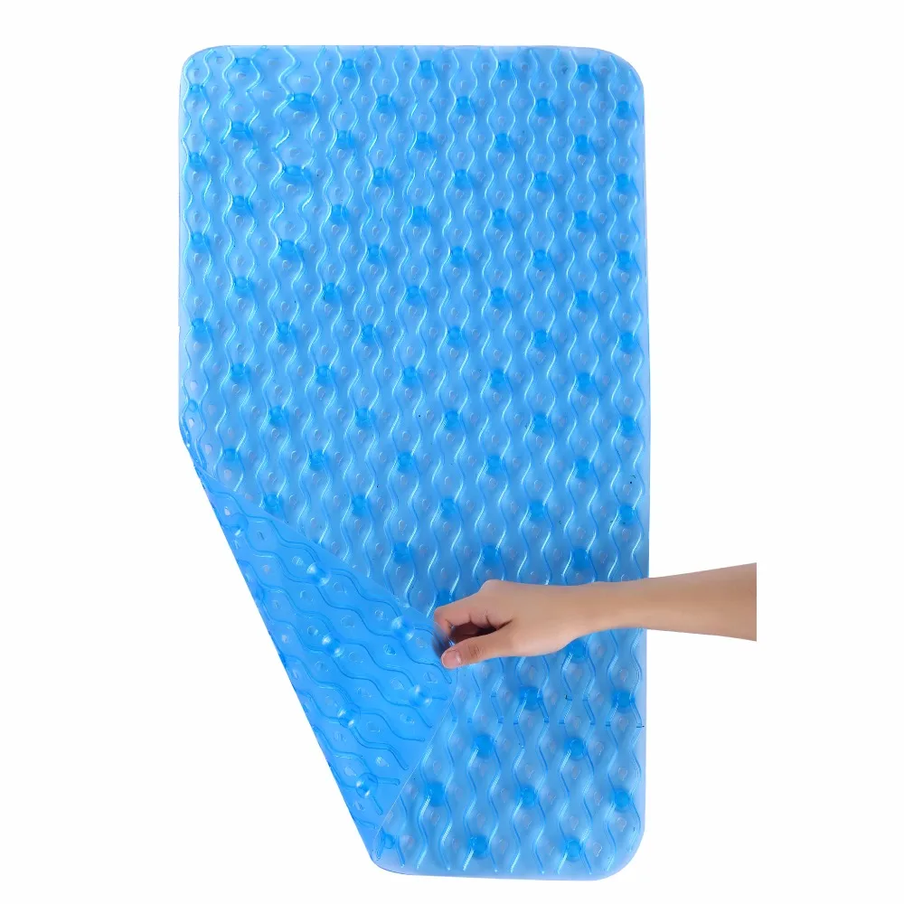 

Non-slip Bath Mats Wave Pattern Drain Bathtub Mats Massaging Anti-slip Shower Mats Powerful Suction Cup Washable Bathroom Mats