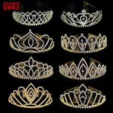 AINAMEISI новые Кристальные свадебные диадемы золотые стразы для торжеств короны гребни для женщин модные вечерние свадебные аксессуары для волос