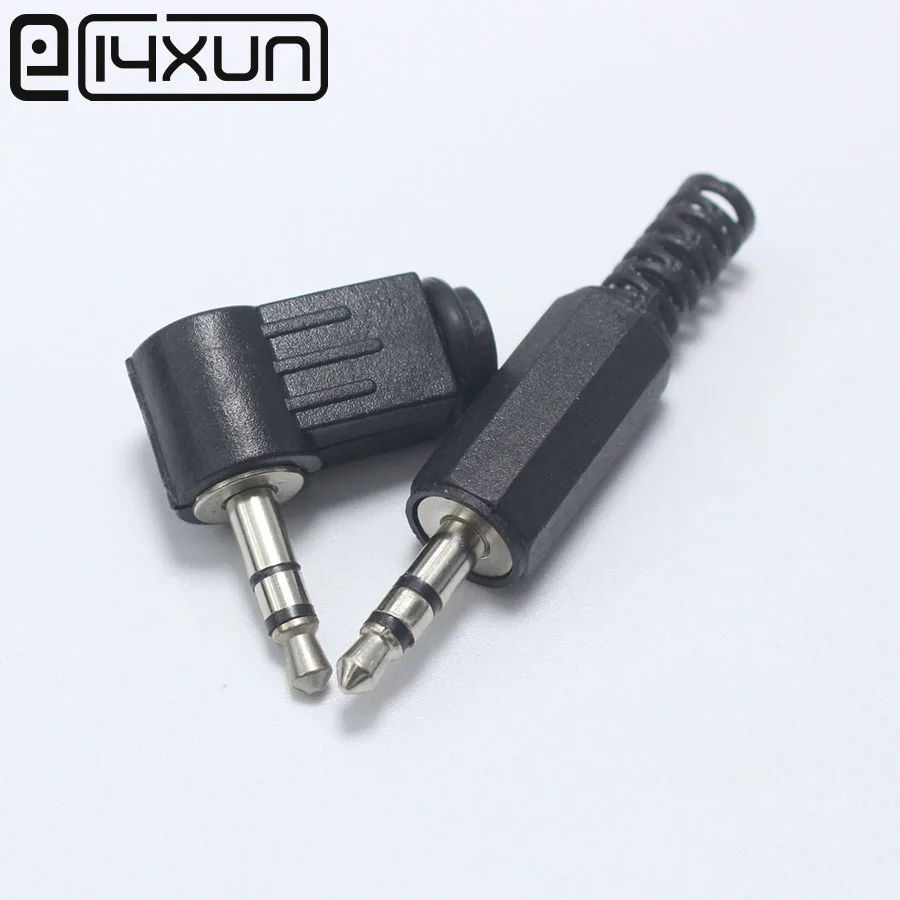 

EClyxun 1pcs/lot 3.5mm 3 pole Audio Video TRRS Male plug 3.5 Headphone Connector Welding Type Right Straight/Angle Plugs