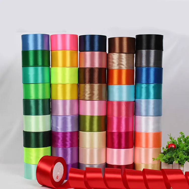 25 yards 50mm 2" Satin Ribbon Christmas Party Wedding Decoration Gift Wrapping Packaging Silk