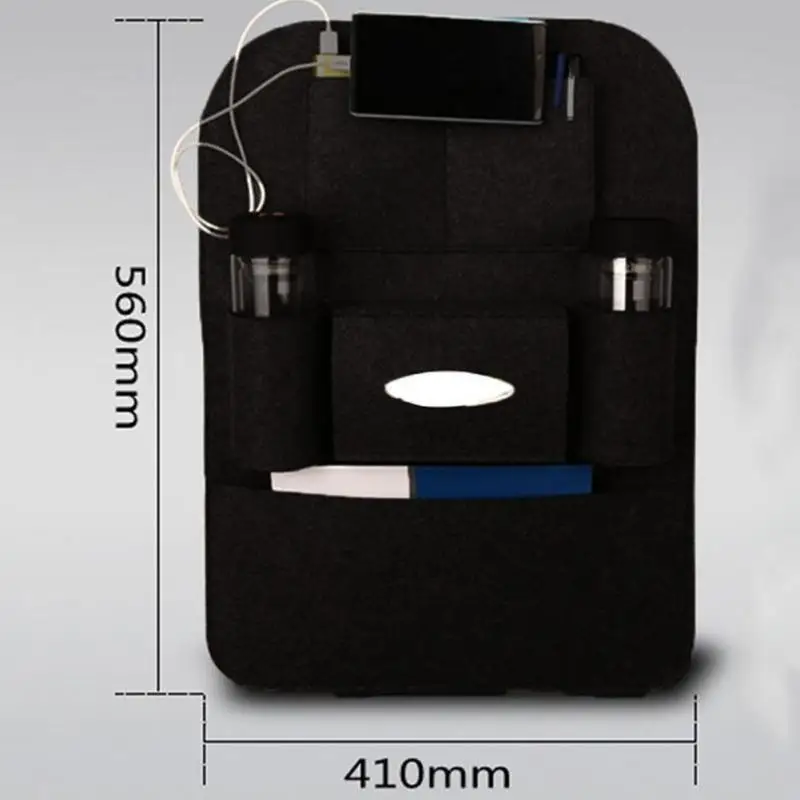 Многоцветная Автомобильная сумка на спинку сиденья для одеяла, тканевая сумка для хранения с несколькими карманами, органайзер, держатель, аксессуар
