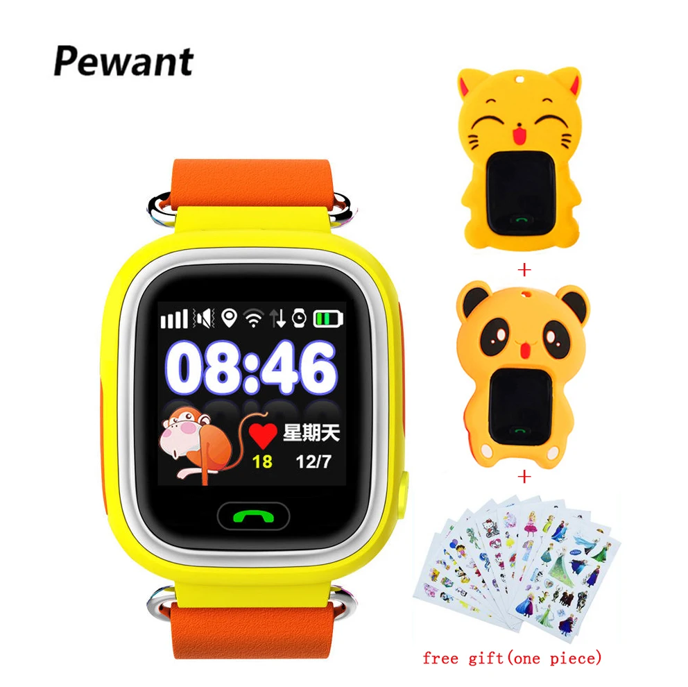 New Pewant GPS Children Smart Kids Watch SOS Five Precise Positioning Locator Tracker Smart Watch 1.22 Inch Anti-lost For Babys
