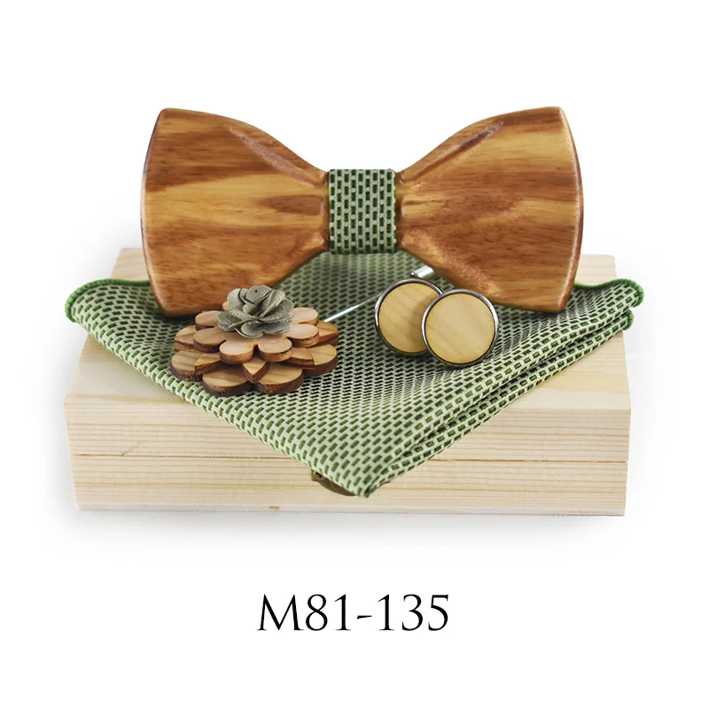 Новинка, модные галстуки-бабочки для мужчин и женщин, лучшее качество, классический деревянный галстук-бабочка, 3D брошь ручной работы, Бабочка, деревянный галстук-бабочка, набор