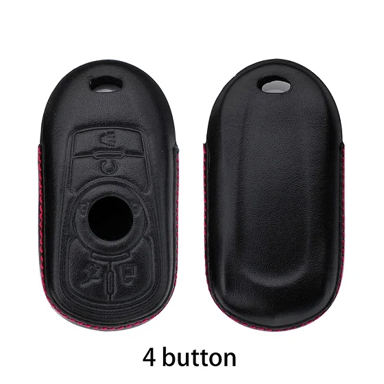 Кожаный 3D автомобильный ключ-форма автомобильный ключ чехол для OPEL Astra Buick ENCORE ENVISION Лакросс протектор - Название цвета: 4 Button