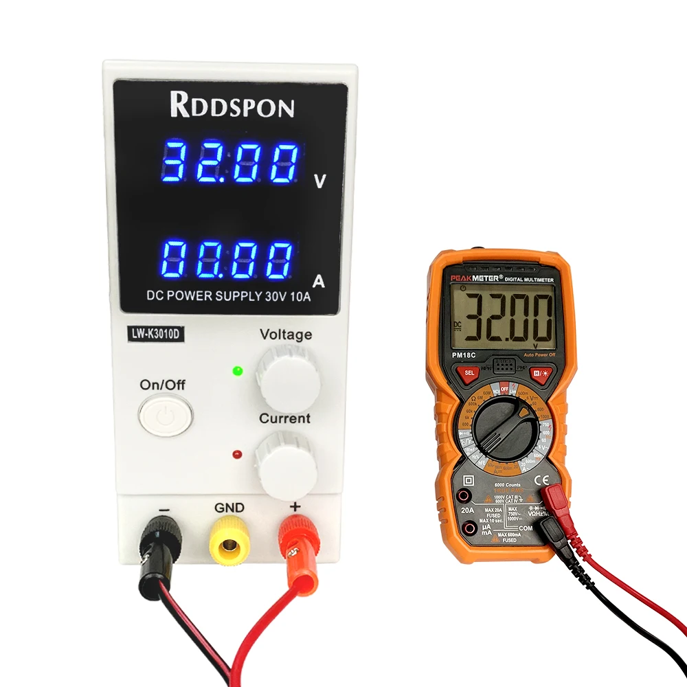 30V10A Регулируемый лаборатории источника питания 4 разрядный дисплеем Постоянного