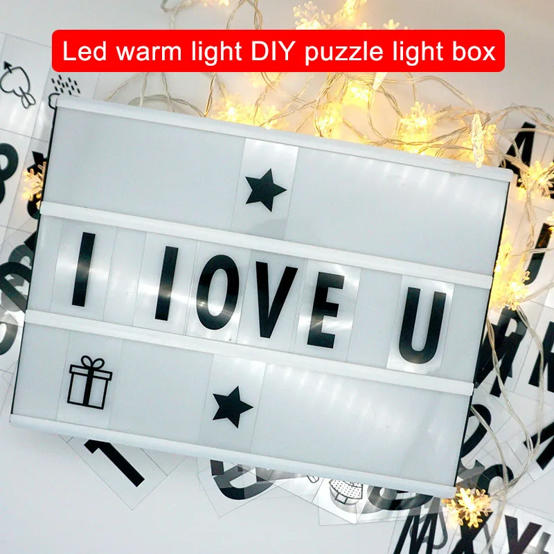 

LED Letter Light Box A4 Cinema Light Up Box for DIY Parties Home Decorations Hot Sale