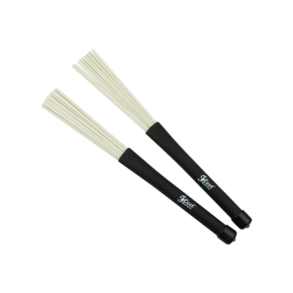 

1 Pair Nylon Retractable Drum Brushes Sticks with Black Rubber Handle For Jazz Drum Stick Musical Accessories