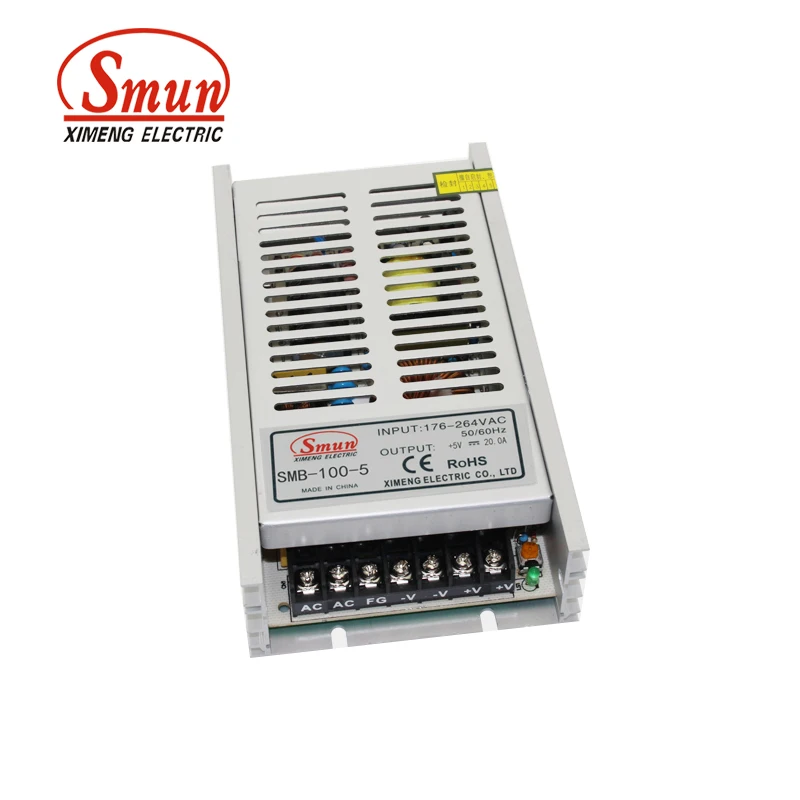 SMUN SMB-100-5 100 Вт 5VDC 20A Single одиночный выходной режим переключения питания ультра тонкий светодиодный драйвер